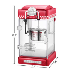 Little Bambino 2.5oz popcorn machine red kettle close up