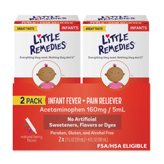 Little Remedies Infant Fever & Pain Reliever Berry Flavor bottle label