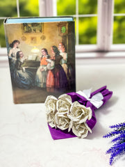 Six handcrafted roses from preloved Little Women pages