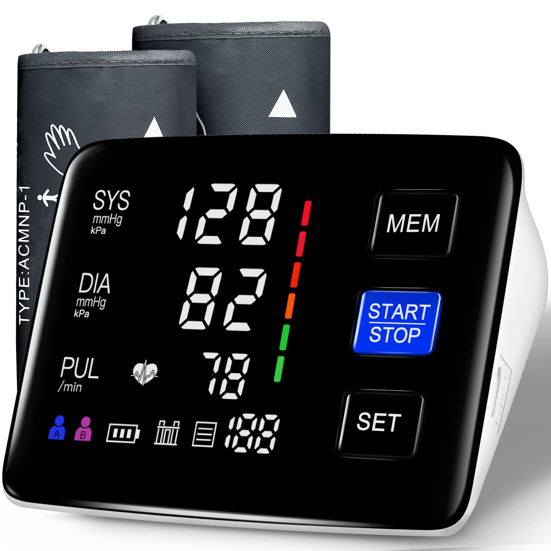 LIVAROCI blood pressure monitor with standard and extra large cuffs