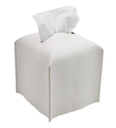 Livelab tissue box cover square PU leather off white