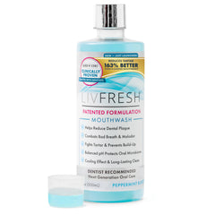 LIVFRESH Mouthwash Peppermint Burst 16.9 fl oz bottle