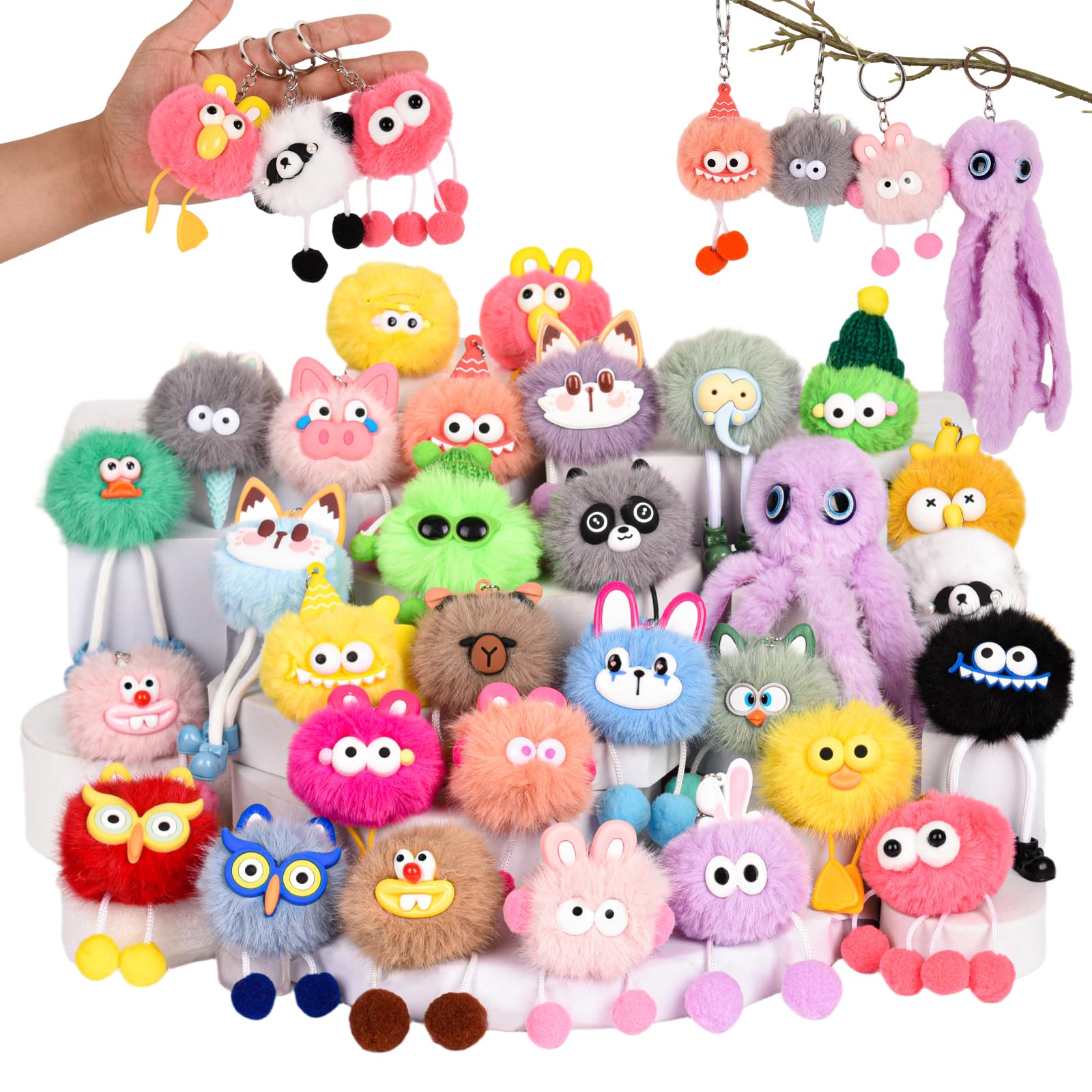 LiYiQ plush keychains 30-pcs bulk pack
