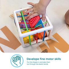 LiKee Montessori Toys 1 Year Old activity cube side angle