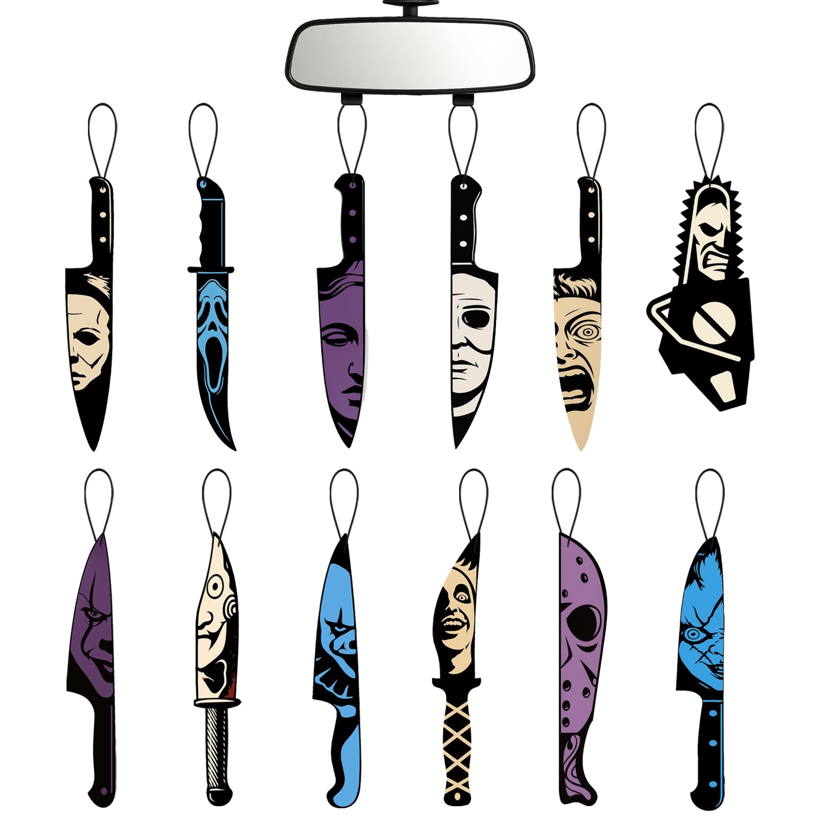 llyinglpdec horror car air fresheners 12-pack packaging