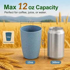 Dishwasher safe LNTPIP wheat straw cups 12oz