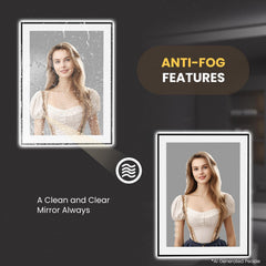 LOAAO dimmable LED bathroom mirror with 3 color temperatures
