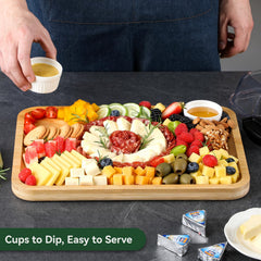 Two dip cups included for sauces on board