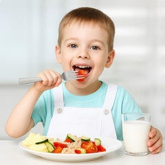 Ergonomic easy grip handles on LOCONHA toddler utensils