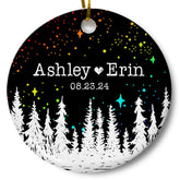 Loftipop personalized couples Christmas ornament 3 inch ceramic