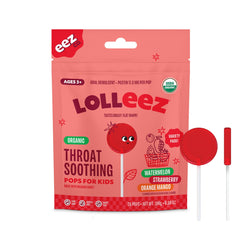 Lolleez kid sore throat relief lollipops 28 count pack