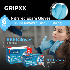 Blue 6 mil nitrile gloves by London Labs