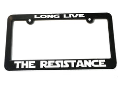 Long Live the Resistance license plate frame holder black ABS plastic frame