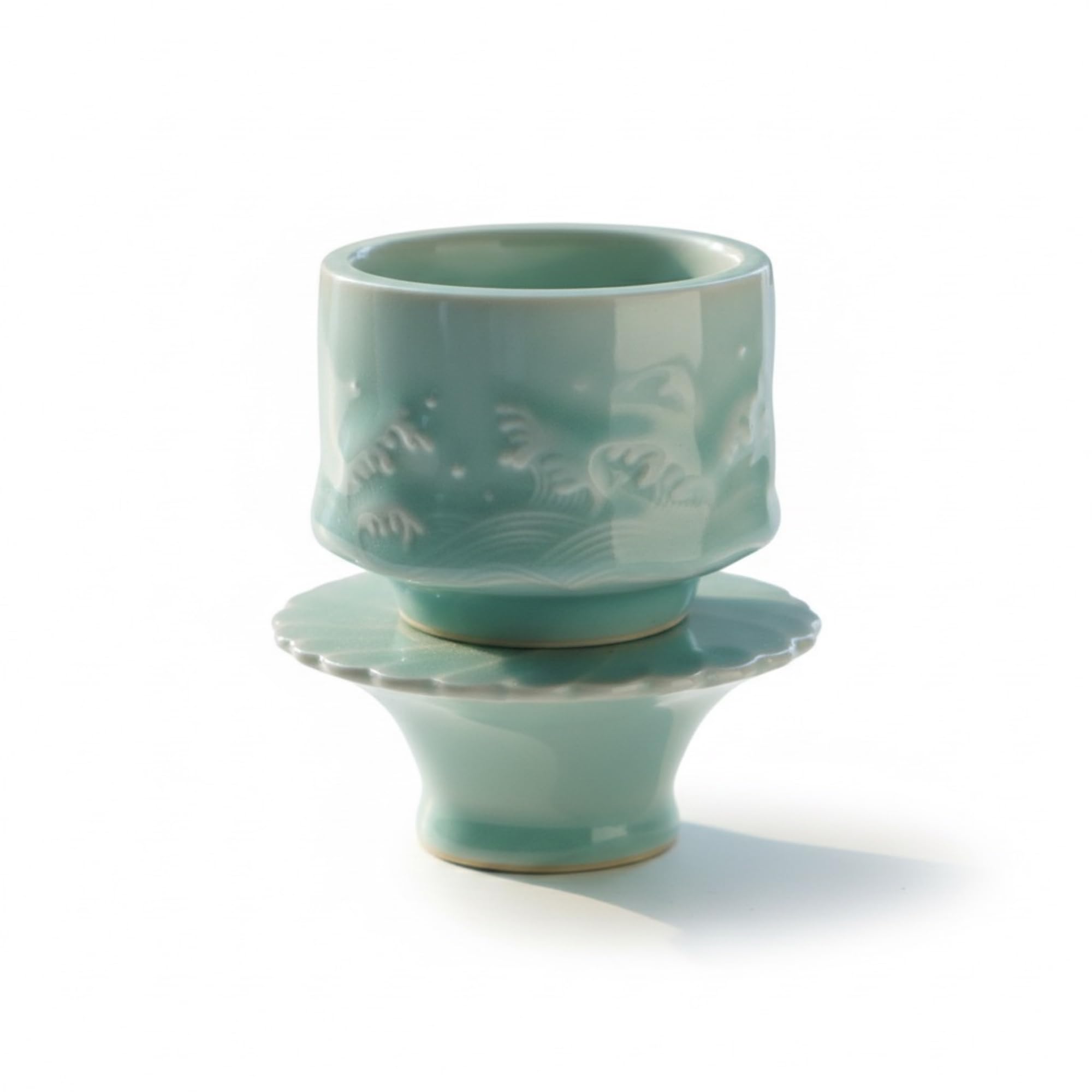 LONG QUAN CELADON ceramic tea cup with saucer 120ml
