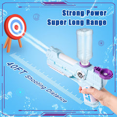 Long-range water gun reaches 13-31 ft with included bottle