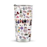 LONGXIN stainless steel tumbler 20oz with clear lid for women