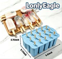 12 cavity silicone popsicle mold set with 90 ml capacity