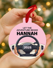 Look Who's Driving Keepsake ornament close up