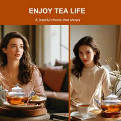 Clear teapot for blooming and loose leaf tea