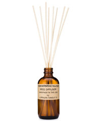 Lorenzen Candle Co Gingerbread House Reed Diffuser Set 3 oz oil in amber bottle and 8 reeds