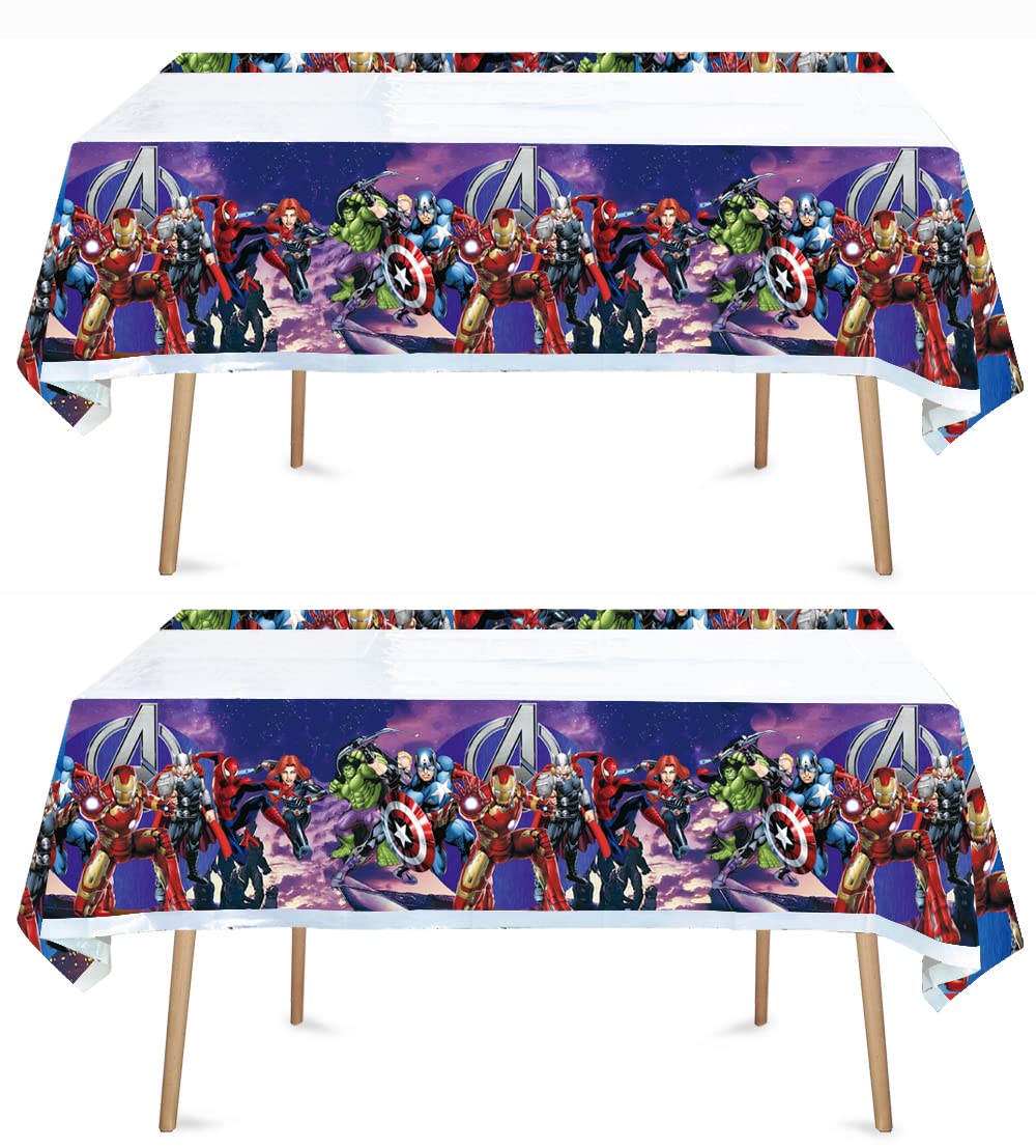 Losede 2pcs superhero tablecloth set 70x42 inches