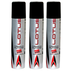 Lotus 99.99% Pure 90 ml Butane Lighter Fuel Refill 3 Pack canisters