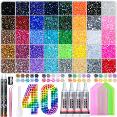 Lotwow bedazzling kit 50000 rhinestones 3mm in 40 colors