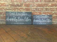 Love Laughter Happily Ever After welcome sign