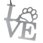 Love Paw Metal Ornament 4x3.6 inch aluminum dog lover gift