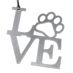 Love Paw Metal Ornament 4x3.6 inch aluminum dog lover gift