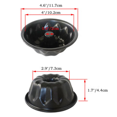 LoveDeal mini fluted tube pan 4 inch side view black