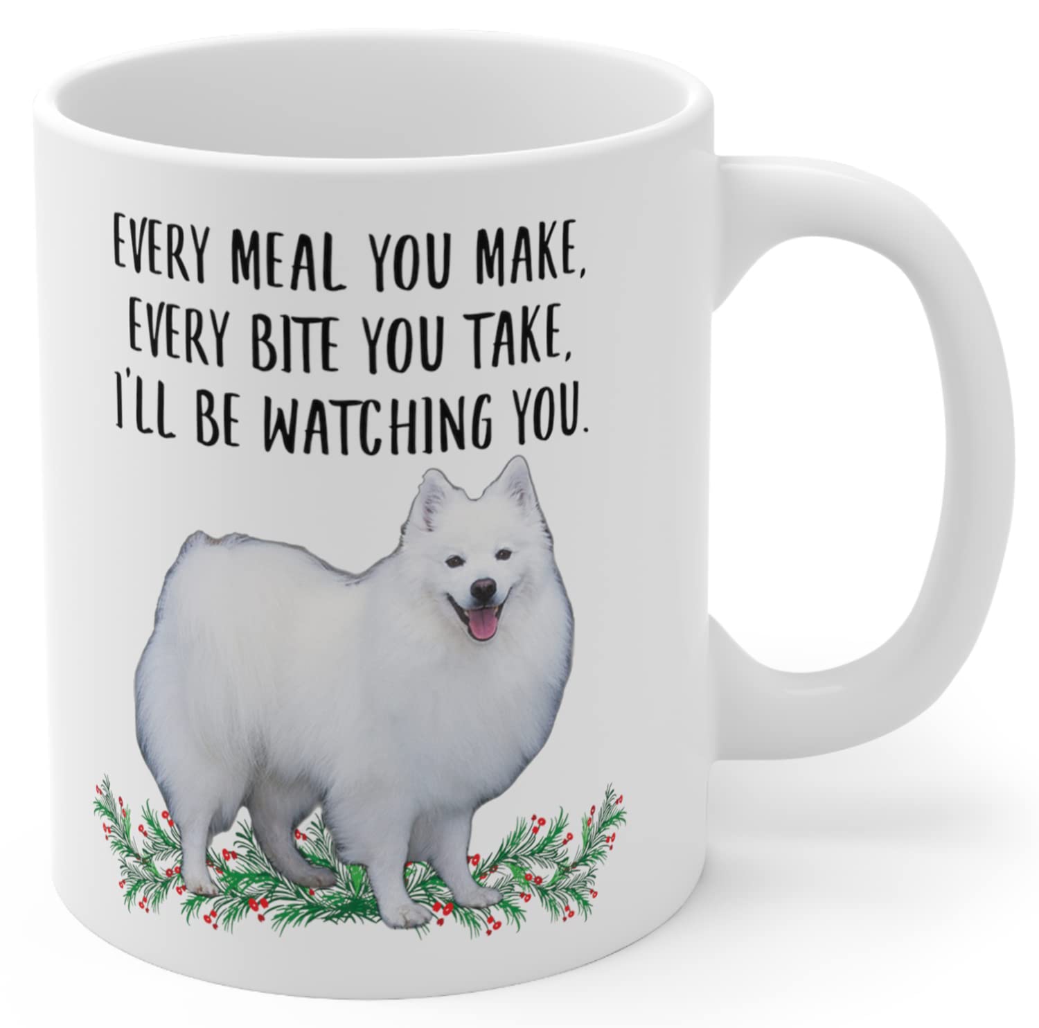 Lovesout mug 11oz white ceramic American Eskimo Dog design