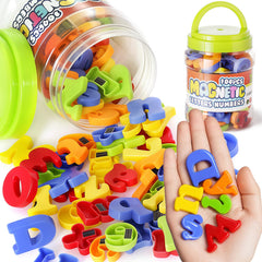 LovesTown 104 PCS Magnetic Letters Numbers fridge magnets set with storage bucket