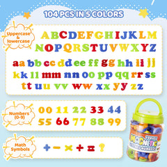 104 piece magnetic alphabet and number set for fridge or whiteboard by LovesTown