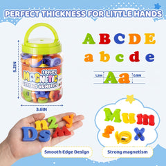 Includes 26 uppercase and 52 lowercase letters 20 numbers and 6 symbols magnets