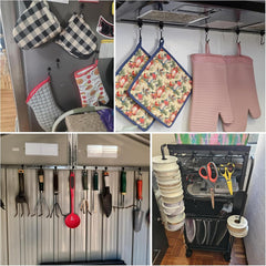 Magnetic hooks used on cruise cabin door
