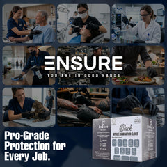 Extended 10.5 inch cuff nitrile gloves with textured fingertips
