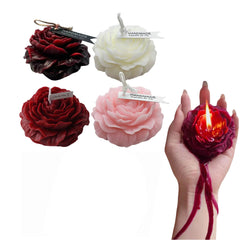 Low Temperature Candles flower shaped peony set of 4 in wine red red pink white colors