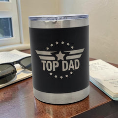 Lowball tumbler with clear slider lid for spill prevention