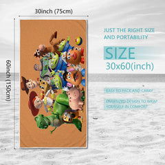 Kids design towel featuring Woody and Buzz Lightyear