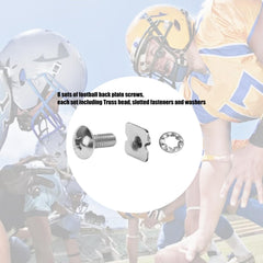 Back plate screws set with truss head fasteners and washers
