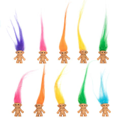 Lucky Mini Troll Dolls 10-piece set long-haired