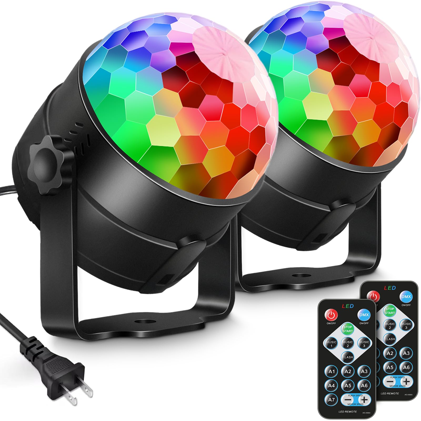 Luditek 2-pack sound activated party lights on desk