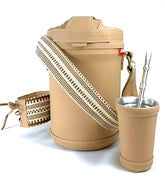 Kit Termo Tereré Luk termos Beige 2.5L con faja Artesanal