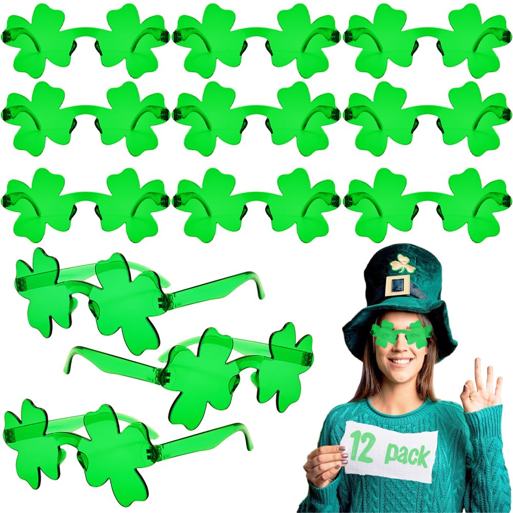 LUKBERA 12 piece shamrock sunglasses pack