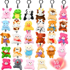 lukbera 28packs plush animals keychain set variety