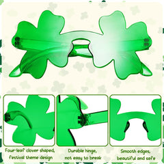 Transparent flexible plastic shamrock sunglasses