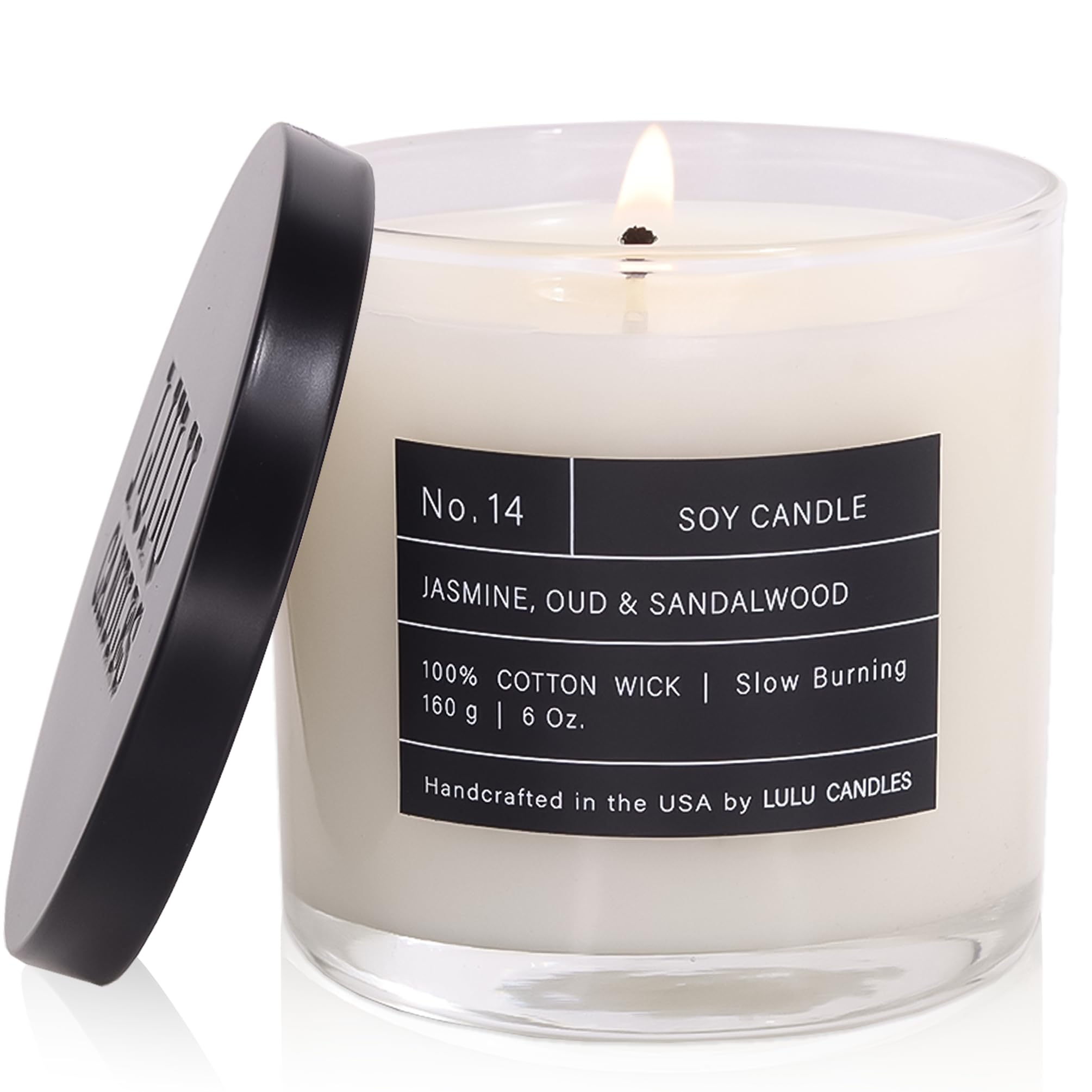 Lulu Candles Jasmine Oud Sandalwood 6oz jar candle image