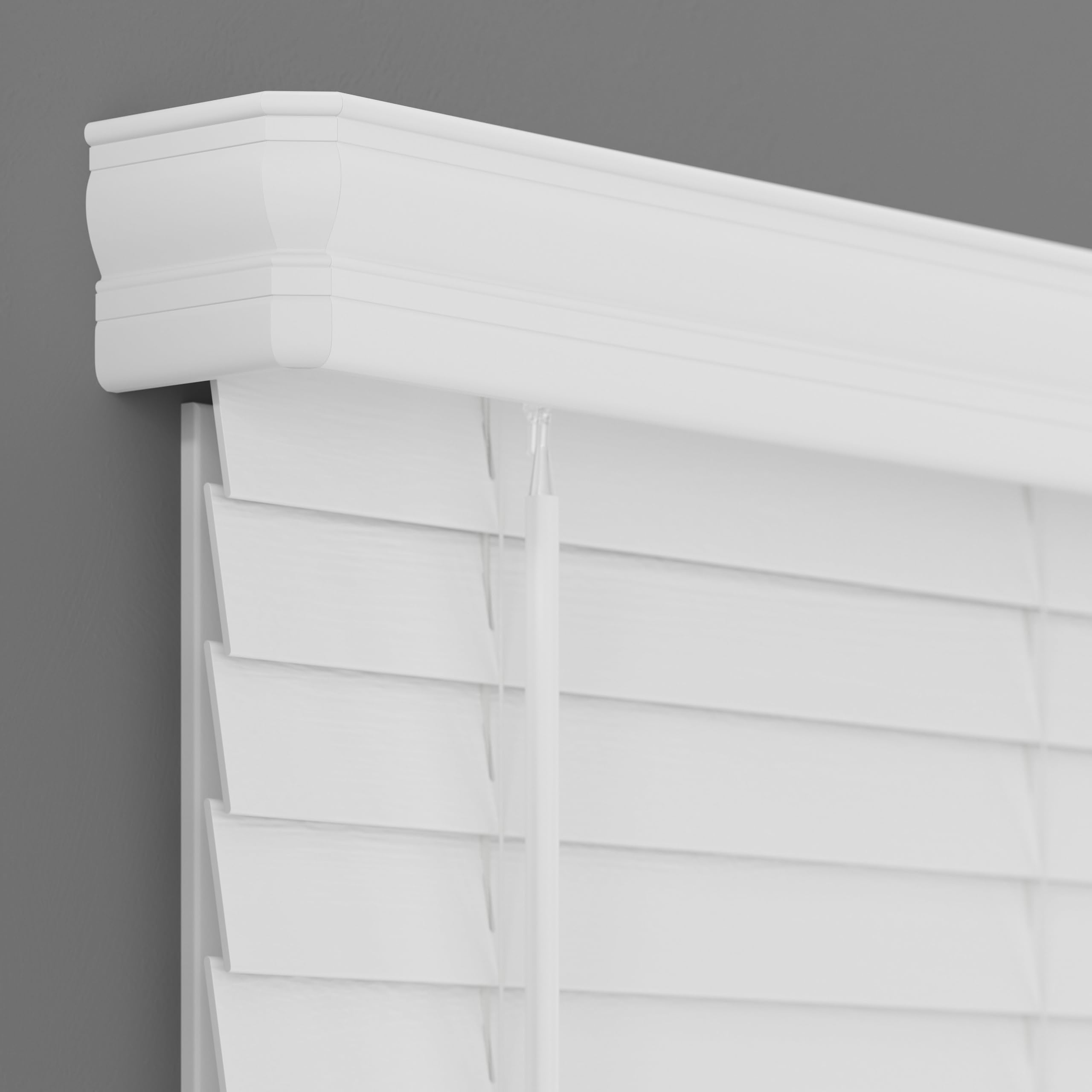 Lumino 2 cordless faux wood blinds white inside mount