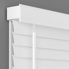 Lumino 2 inch flat slat faux wood blinds white 34x60 image 1